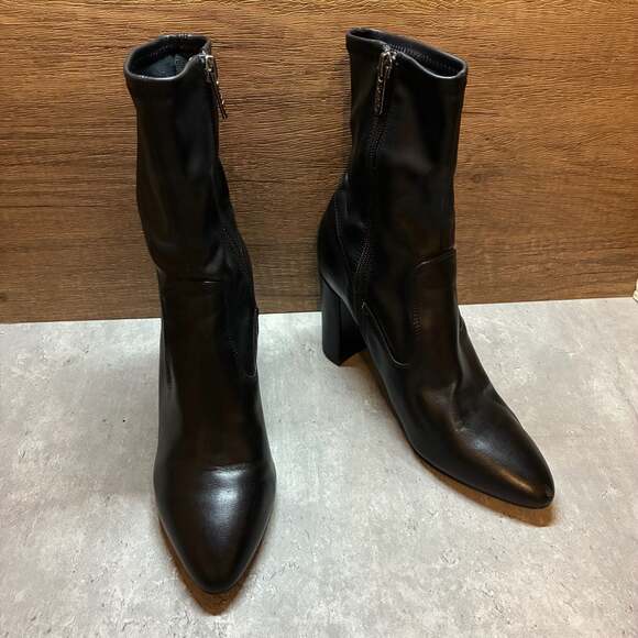 Franco Sarto Shoes - Franco Sarto A-Fancy Black Block Heel Ankle Boots Size 7M